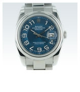 Rolex Oyster Perpetual Datejust dunkelblau mit stahl Armband